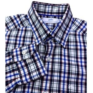 Southern Tide Mens Plaid Button Down Shirt Blue Green White Size Small